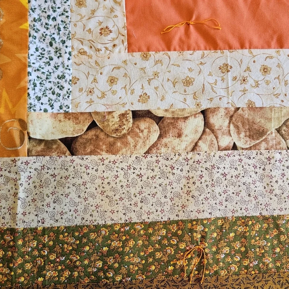 NEW, never used 77" X 60" Fall Themed Quilt.  The color scheme Is fall themed. - Picture 4 of 5
